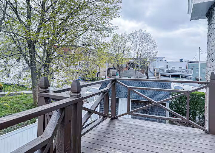 Balcony overlooking downtown Mystic